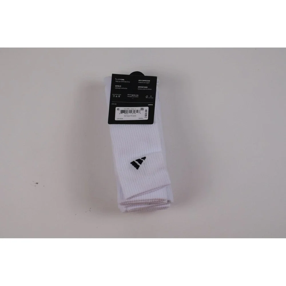 Adidas Crew Socks Superlite Arch Compression White Large 6 Pair Pack NWT